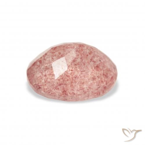كوارتز الفراولة Medium Light-Pink طبيعي، بيضوي، 3.45 قيراط، شفاف