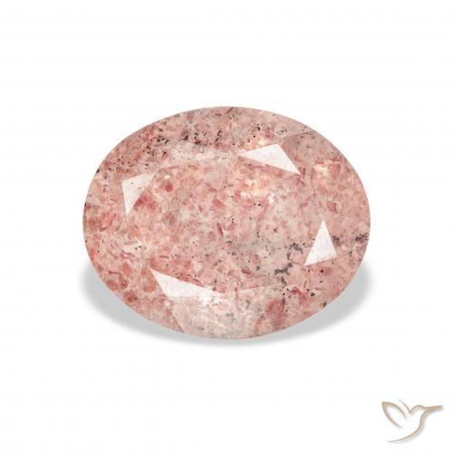 3.43ct طبيعي وردي فاتح كوارتز الفراولة, بيضوي, شفاف