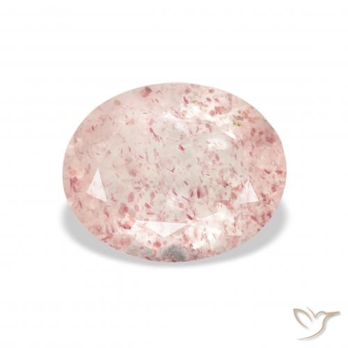 2.82ct طبيعي وردى متوسط كوارتز الفراولة, بيضوي, شفاف
