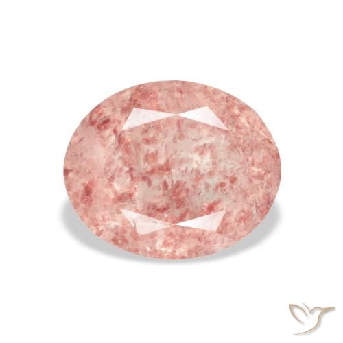 4.04ct طبيعي وردى متوسط كوارتز الفراولة, بيضوي, شفاف