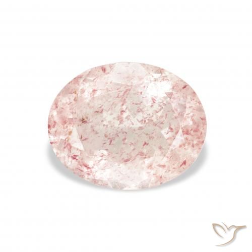 3.32ct طبيعي وردى برتقالى كوارتز الفراولة, بيضوي, شفاف