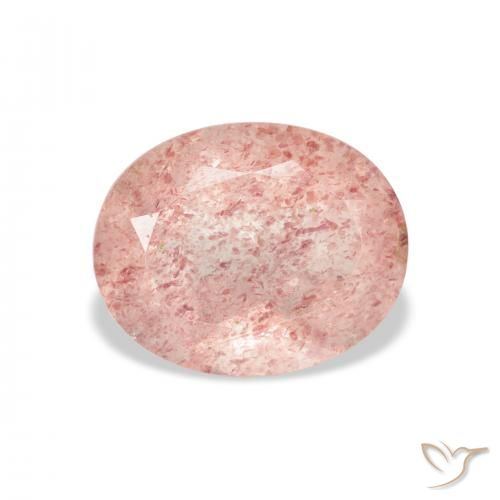 3.79ct طبيعي سالمون وردي كوارتز الفراولة, بيضوي, شفاف