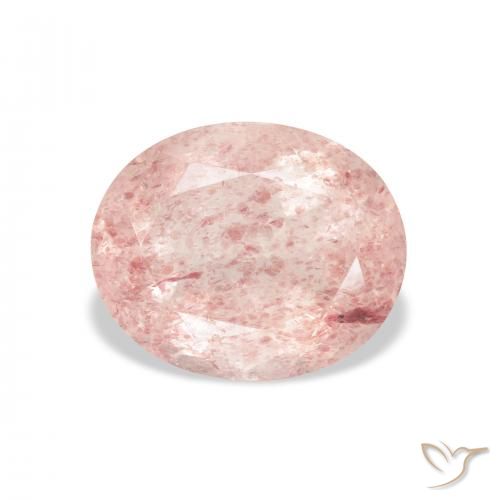 3.76ct طبيعي سالمون وردي كوارتز الفراولة, بيضوي, شفاف
