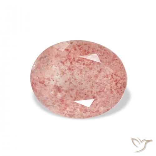 كوارتز الفراولة Medium Light-Pink طبيعي، بيضوي، 3.58 قيراط، شفاف