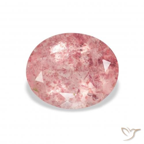 3.50ct طبيعي وردي فاتح كوارتز الفراولة, بيضوي, شفاف