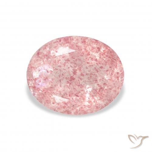 3.41ct طبيعي وردي فاتح كوارتز الفراولة, بيضوي, شفاف
