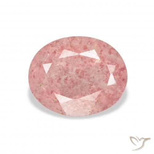 3.37ct طبيعي وردي فاتح كوارتز الفراولة, بيضوي, شفاف