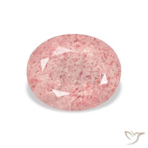 3.54ct طبيعي وردي فاتح كوارتز الفراولة, بيضوي, شفاف