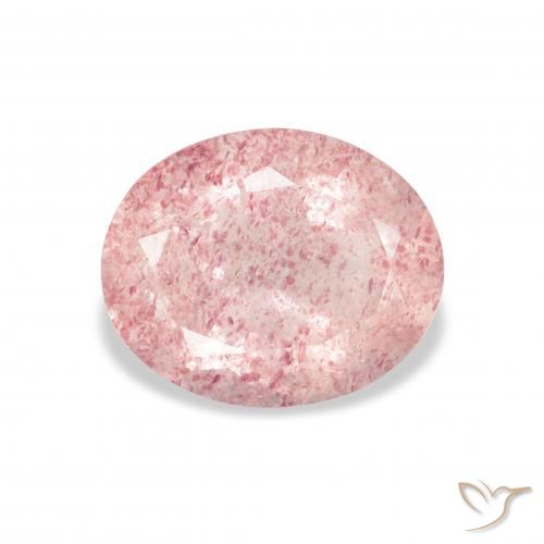 2.95ct طبيعي وردي فاتح كوارتز الفراولة, بيضوي, شفاف