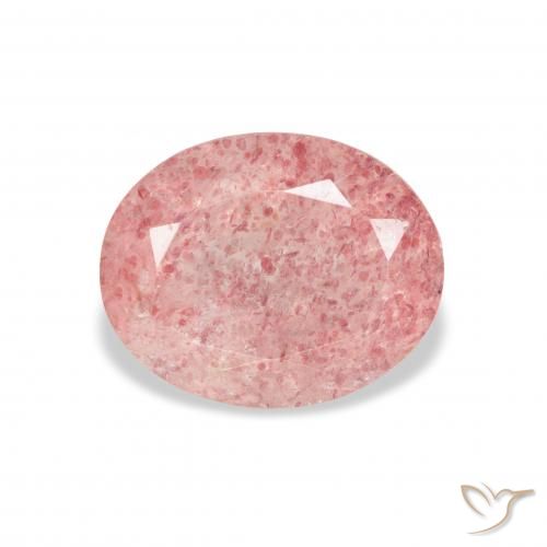 3.36ct طبيعي وردى العلكة كوارتز الفراولة, بيضوي, شفاف