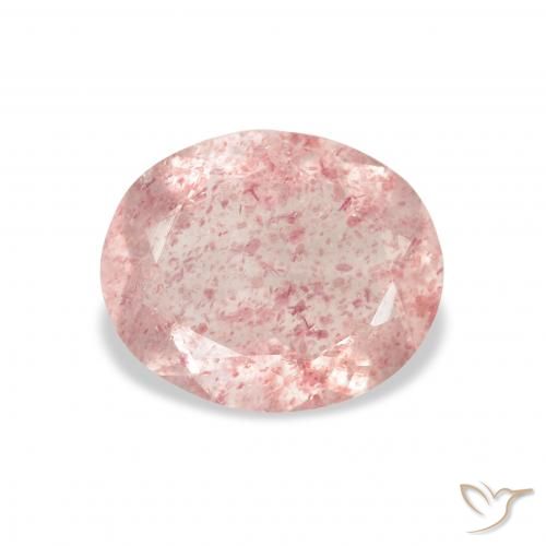 2.78ct طبيعي وردي فاتح كوارتز الفراولة, بيضوي, شفاف