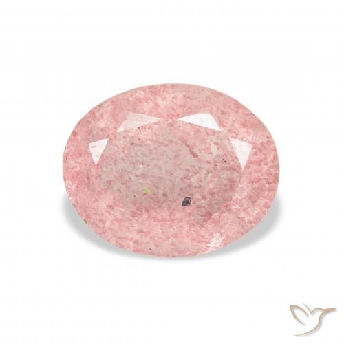 3.47ct طبيعي وردي فاتح كوارتز الفراولة, بيضوي, شفاف