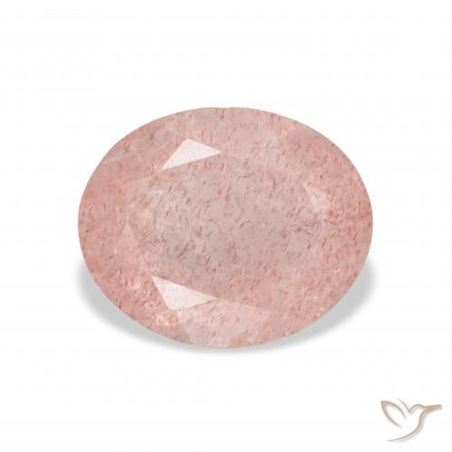 3.48ct طبيعي وردى متوسط كوارتز الفراولة, بيضوي, شفاف, Photo A