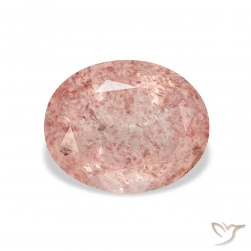 3.65ct طبيعي وردى برتقالى كوارتز الفراولة, بيضوي, شفاف