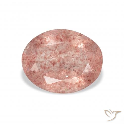 2.94ct طبيعي وردى برتقالى كوارتز الفراولة, بيضوي, شفاف