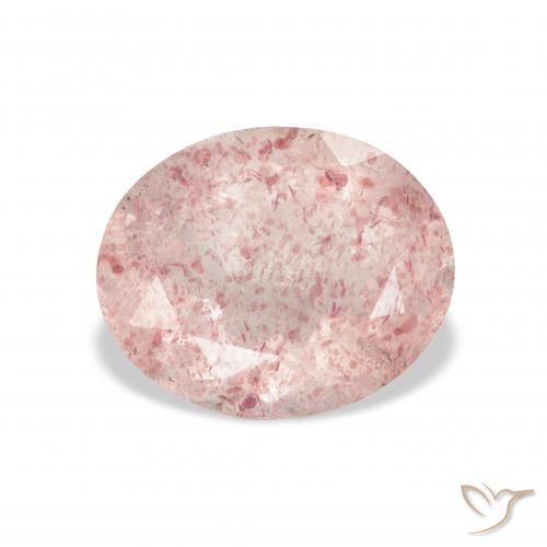 3.42ct طبيعي وردي فاتح كوارتز الفراولة, بيضوي, شفاف