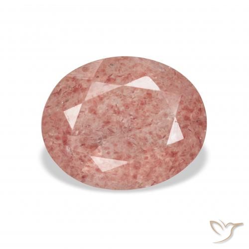 3.38ct طبيعي وردى توت العليق كوارتز الفراولة, بيضوي, شفاف