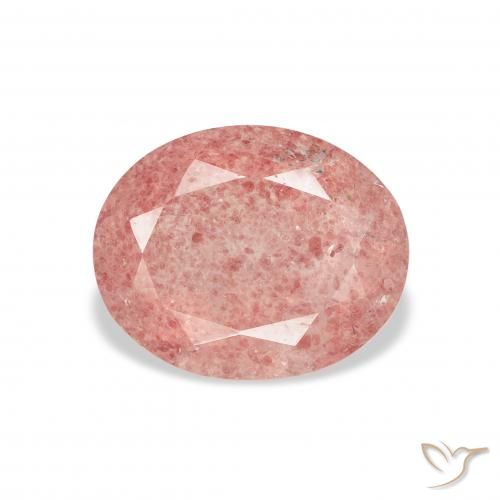 3.08ct طبيعي وردى توت العليق كوارتز الفراولة, بيضوي, شفاف