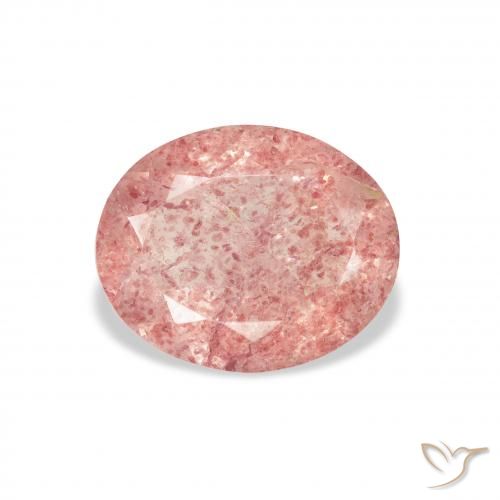 2.97ct طبيعي Medium Light-Pink كوارتز الفراولة, بيضوي, شفاف