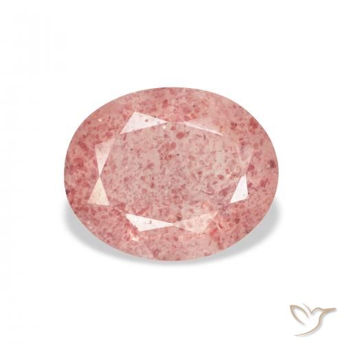 3.19ct طبيعي Medium Light-Pink كوارتز الفراولة, بيضوي, شفاف