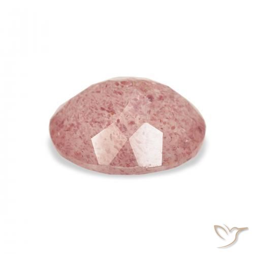 كوارتز الفراولة Medium Light-Pink طبيعي، بيضوي، 3.19 قيراط، شفاف