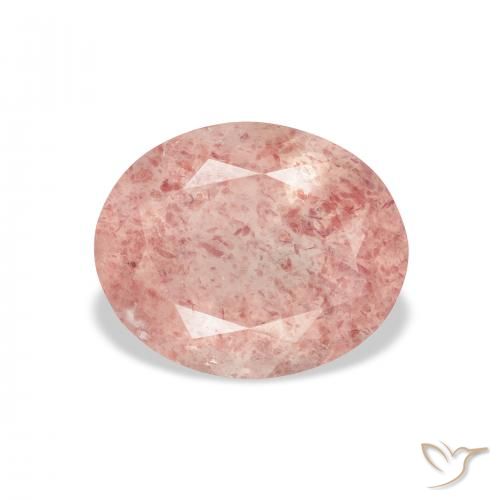 3.68ct طبيعي Medium Light-Pink كوارتز الفراولة, بيضوي, شفاف