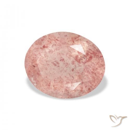 كوارتز الفراولة Medium Light-Pink طبيعي، بيضوي، 3.68 قيراط، شفاف