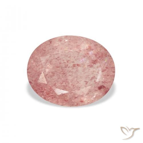 2.90ct طبيعي وردى زهرى فاتح كوارتز الفراولة, بيضوي, شفاف