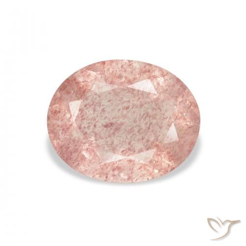 2.84ct طبيعي وردي فاتح كوارتز الفراولة, بيضوي, شفاف