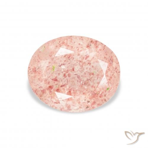 3.17ct طبيعي وردي فاتح كوارتز الفراولة, بيضوي, شفاف
