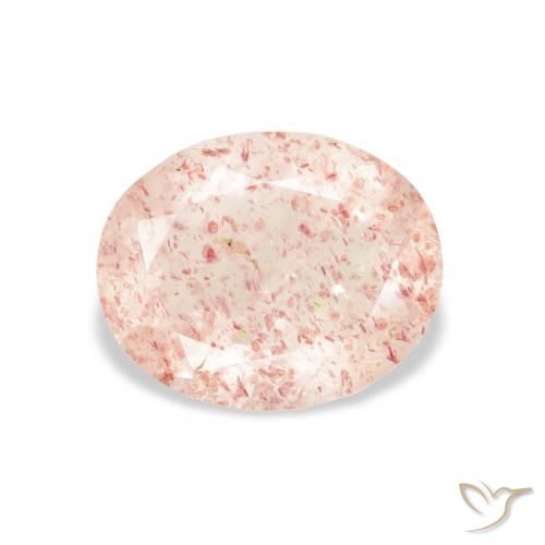 2.91ct طبيعي وردي فاتح كوارتز الفراولة, بيضوي, شفاف