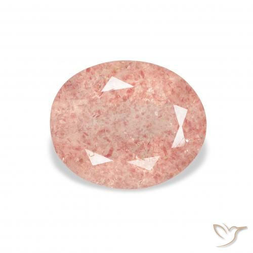 2.94ct طبيعي وردي فاتح كوارتز الفراولة, بيضوي, شفاف