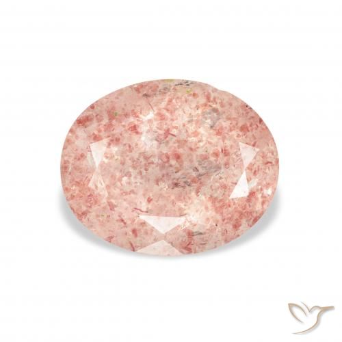 3.36ct طبيعي وردي فاتح كوارتز الفراولة, بيضوي, شفاف