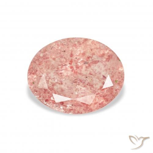 2.82ct طبيعي وردى برتقالى كوارتز الفراولة, بيضوي, شفاف