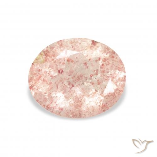 2.85ct طبيعي وردي فاتح كوارتز الفراولة, بيضوي, شفاف