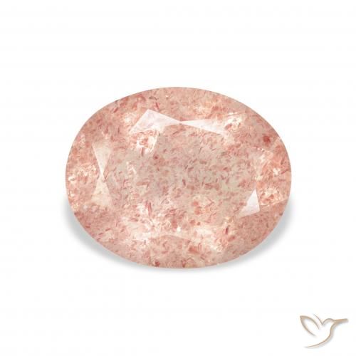 3.06ct طبيعي وردي فاتح كوارتز الفراولة, بيضوي, شفاف