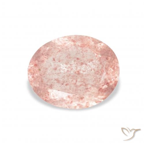 2.90ct طبيعي وردى فلامنجو كوارتز الفراولة, بيضوي, شفاف