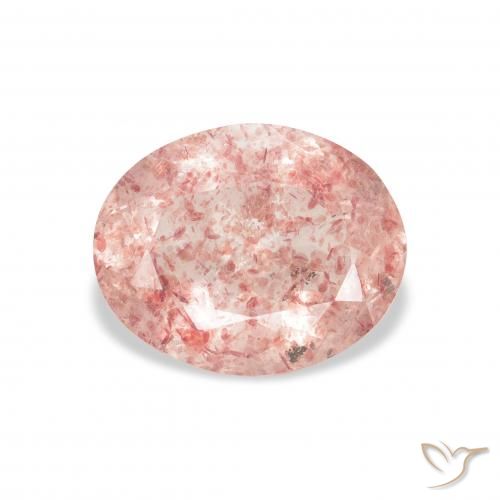 3.02ct طبيعي Medium Light-Pink كوارتز الفراولة, بيضوي, شفاف