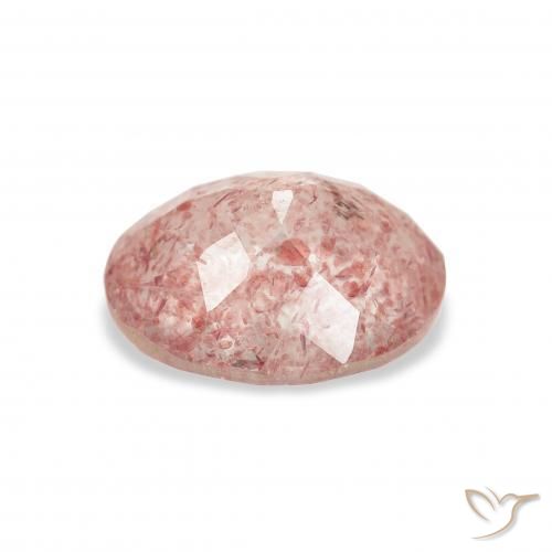 كوارتز الفراولة Medium Light-Pink طبيعي، بيضوي، 3.02 قيراط، شفاف