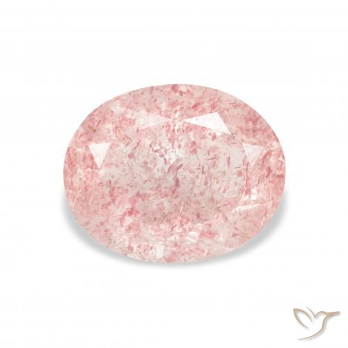 3.51ct طبيعي وردي فاتح كوارتز الفراولة, بيضوي, شفاف