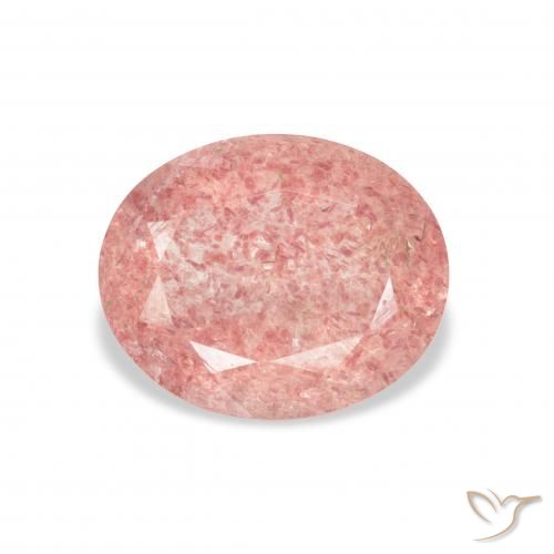 3.10ct طبيعي Medium Light-Pink كوارتز الفراولة, بيضوي, شفاف