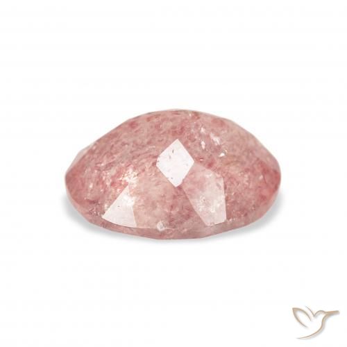 كوارتز الفراولة Medium Light-Pink طبيعي، بيضوي، 3.10 قيراط، شفاف