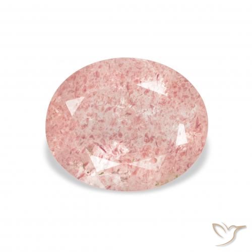 3.41ct طبيعي Medium Light-Pink كوارتز الفراولة, بيضوي, شفاف