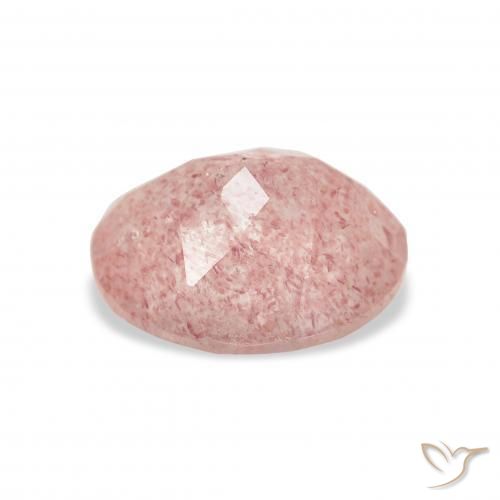 كوارتز الفراولة Medium Light-Pink طبيعي، بيضوي، 3.41 قيراط، شفاف