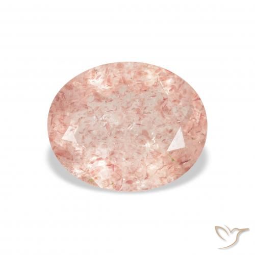 2.72ct طبيعي وردي فاتح كوارتز الفراولة, بيضوي, شفاف