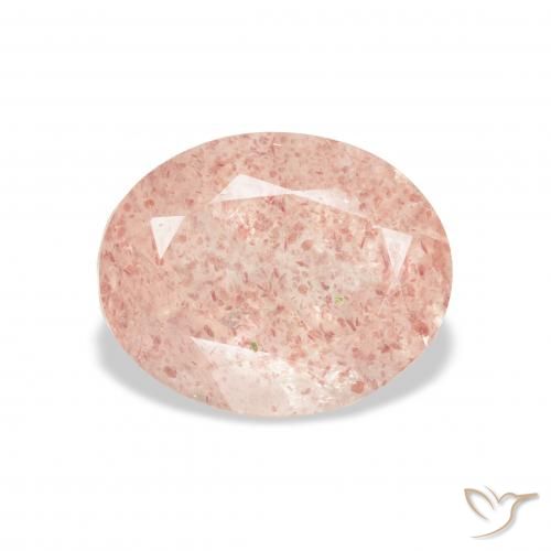 3.56ct طبيعي وردي فاتح كوارتز الفراولة, بيضوي, شفاف
