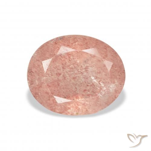 3.90ct طبيعي وردي فاتح كوارتز الفراولة, بيضوي, شفاف