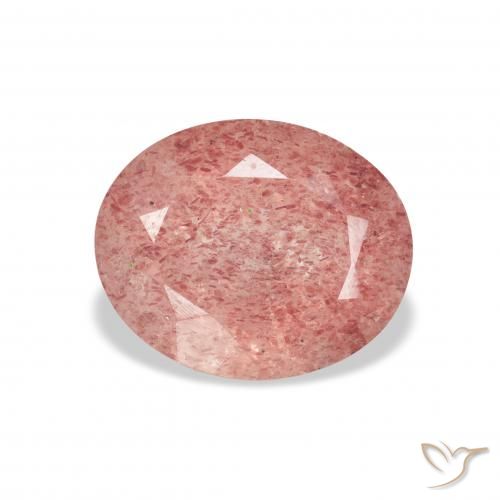 3.33ct طبيعي وردى متوسط كوارتز الفراولة, بيضوي, شفاف