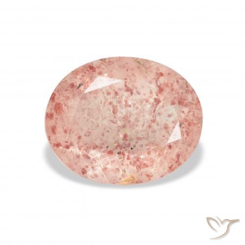 3.70ct طبيعي وردي فاتح كوارتز الفراولة, بيضوي, شفاف