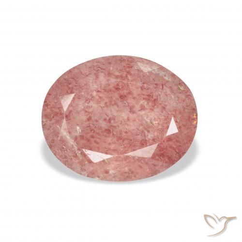 3.48ct طبيعي وردى متوسط كوارتز الفراولة, بيضوي, شفاف